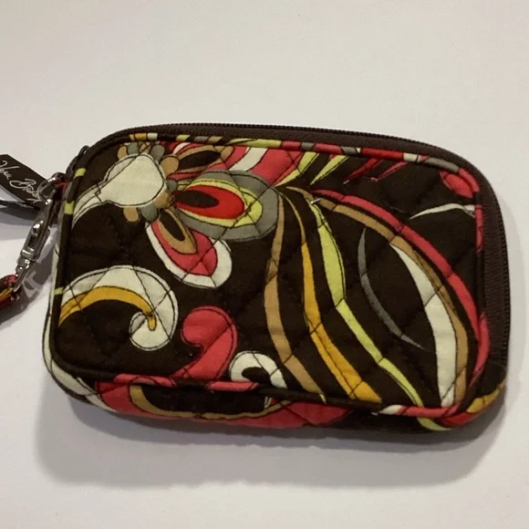 Vera Bradley Brown Multi-Color Quilted Wristlet with Strap - Picture 4 of 6